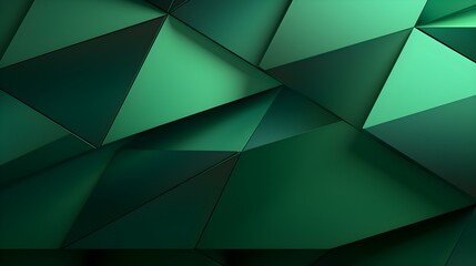 Obraz premium Abstract 3D Background of triangular Shapes in green Colors. Modern Wallpaper of geometric Patterns 