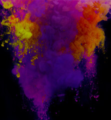 colorful smoke on dark background