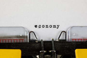 economy  - written on an old typewriter	