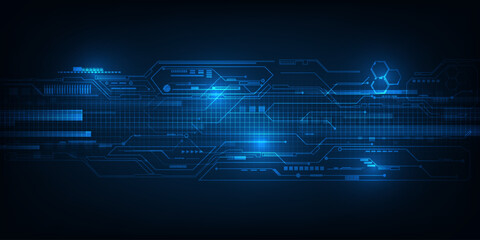 Obraz premium Vector illustrations of futuristic digital technology and digital communications for hi-tech advertising and game artwork.