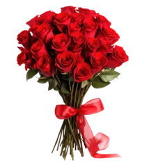 Fotobehang bouquet of red roses, png file of isolated cutout object on transparent background. © Аrtranq