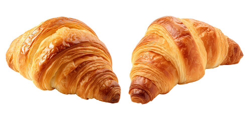 Set of croissant, isolated on transparent background