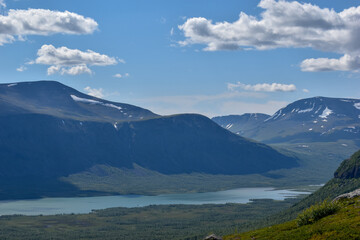 Nature and mountains on the way into the Kebnekaise valley, Nikkaluokta.