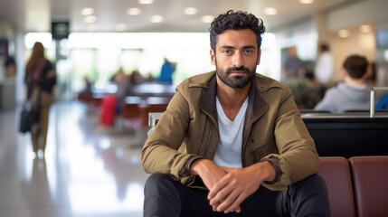 Naklejka premium Portrait of a man in the airport