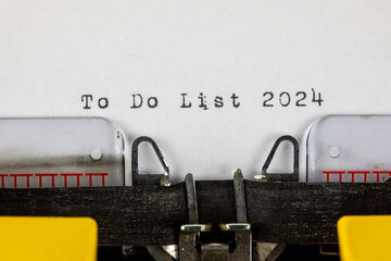 To Do List 2024 - written on an old typewriter	

