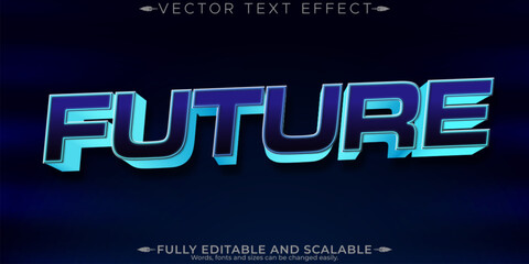 Future text effect, editable robot and machine text style