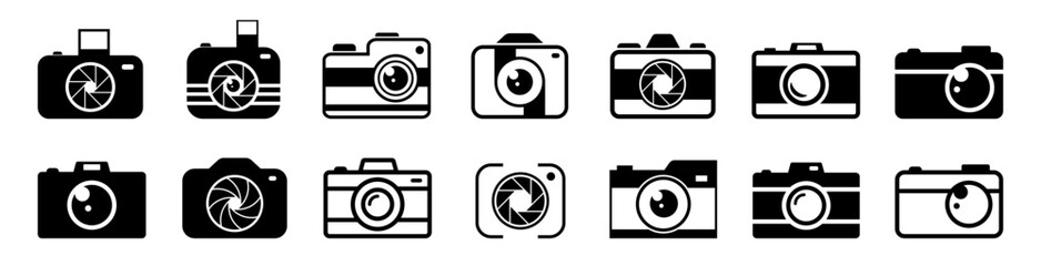 Photo Camera icon.Camera shutter icon set.