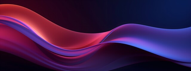 Vibrant Multidimensional Wave: Abstract 3D Art on Dark Canvas, Web Banner, wide size