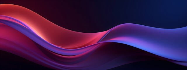 Vibrant Multidimensional Wave: Abstract 3D Art on Dark Canvas, Web Banner, wide size