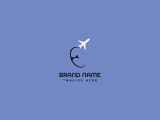 airplane letter logo