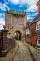 A view towards the castle barbican in Lewes, Sussex, UK in summertime © Nicola