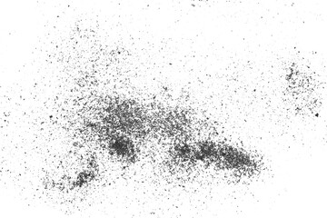 Fototapeta premium Dust, metal shavings scattered, explosion scraps pile isolated on white background and texture, top view, clipping path