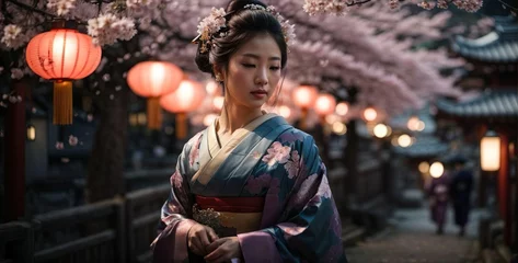 Fototapete Kyoto woman in kimono