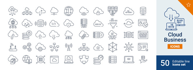 Cloud icons Pixel perfect. Storage, transfert, data, ....