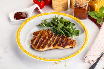 Delicous grilled pork meat steak