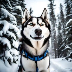Fototapeta premium siberian husky dog