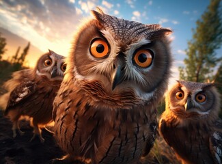 A group of owls