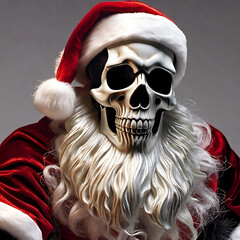 Skeletal scary Santa Claus Halloween horror  - obrazy, fototapety, plakaty