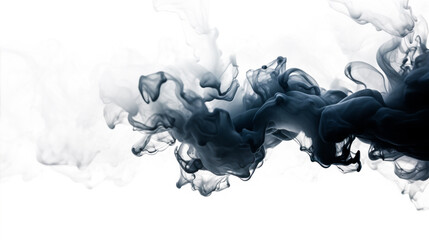 Black ink in water on white background. Abstract background for design.