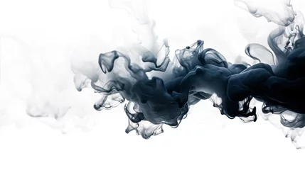 Fotobehang Black ink in water on white background. Abstract background for design. © Marc Andreu