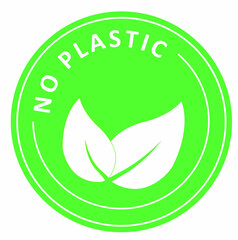No plastic. Green sign, emblem, market, banner, sticker