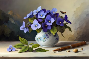 still life with lilac flowers