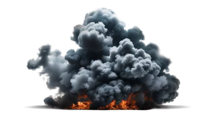 Foto op Plexiglas Thick cloud of smoke with fire © к коккес