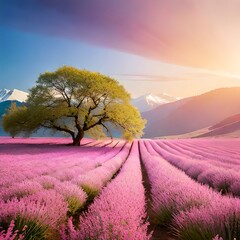 lavender field at sunset