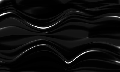 3D Illustration Abstract Black Background with Glare