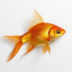 Fototapeta premium gold fish isolated on white
