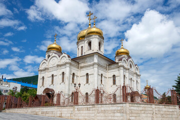 Fototapeta na wymiar Spassky Cathedral on a summer day. Pyatigorsk, Russia