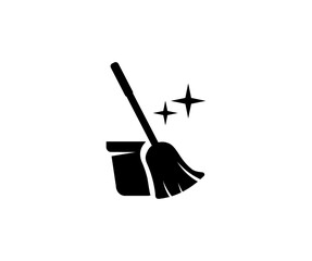 Mop And Bucket icon design. Cleaning service signs vector design and illustration.