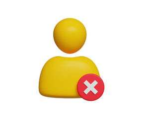 3D job loss icon. Fired employee icon. Dismissal of an employee icon. 3d illustration