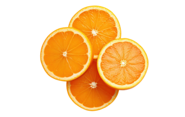 slices of oranges, isolated object on transparent background. png file