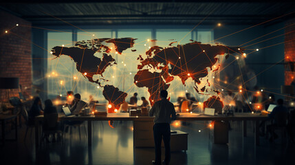 Global network connection, exchange business information