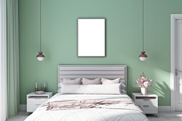 Bedroom frame mockup interior