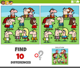 Fototapeta premium differences activity with funny cartoon people