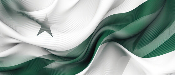 14th of August Pakistan Independence Day waving Background, AI Generated - obrazy, fototapety, plakaty
