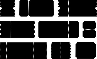 Ticket template. Concert ticket, lottery coupons, coupon vector