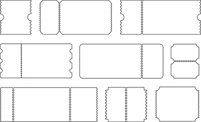 Ticket template. Concert ticket, lottery coupons, coupon vector