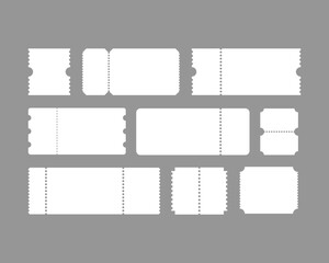 Ticket template. Concert ticket, lottery coupons, coupon vector