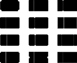 Ticket template. Concert ticket, lottery coupons, coupon vector