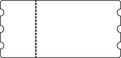 Ticket template. Concert ticket, lottery coupons, coupon vector