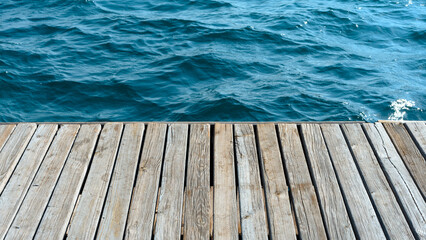 Fototapeta premium wooden surface at sea side