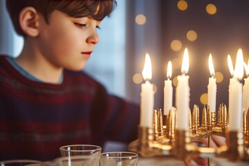 Happy Hanukkah Concept. Hanukkah Background. Hanukkah Theme. Generative Ai.