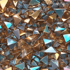 Strange metal and glass fragments shimmering pastel background seq 21 of 27