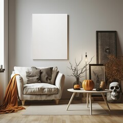 modern living room interior mockup