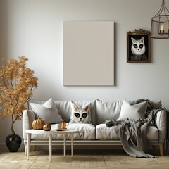modern living room interior mockup
