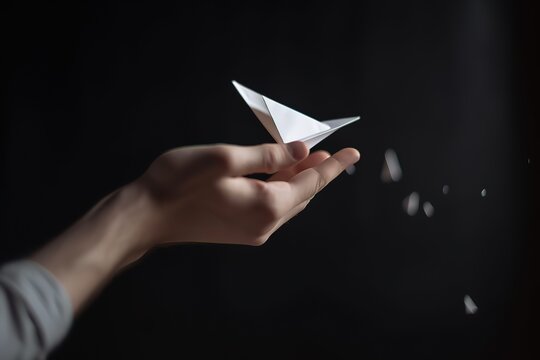The person launches paper airplane. Generative AI