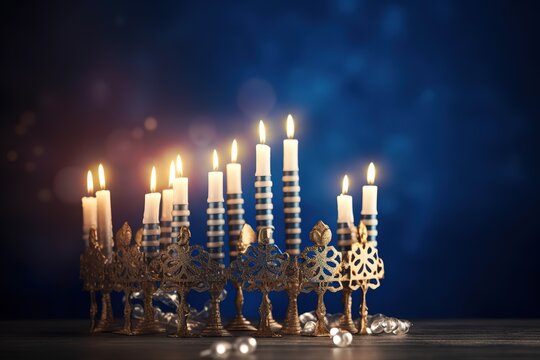 Happy Hanukkah Concept. Hanukkah Background. Hanukkah Theme. Generative Ai.